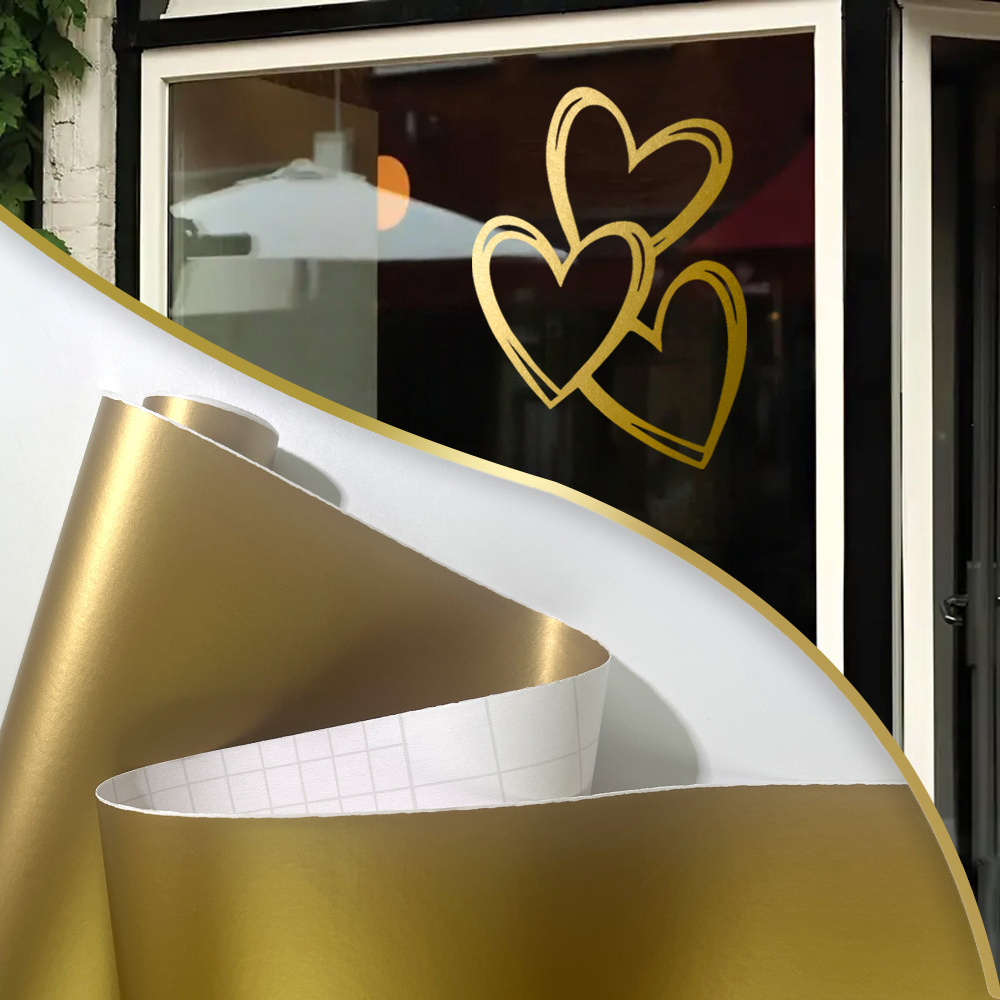 Home Cooking Machine - 1Roll Matte Gold Vinyl Roll Permanent