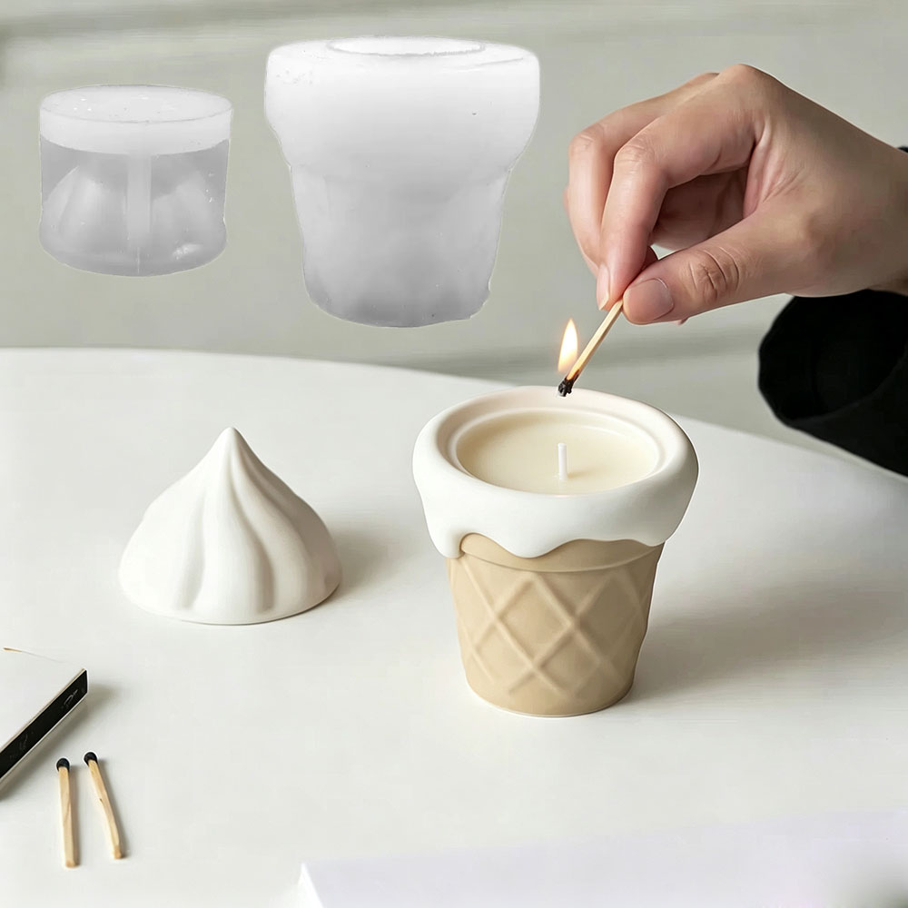 Idli Steamer Mold - Cute 3D Waffle Ice Cream Silicone
