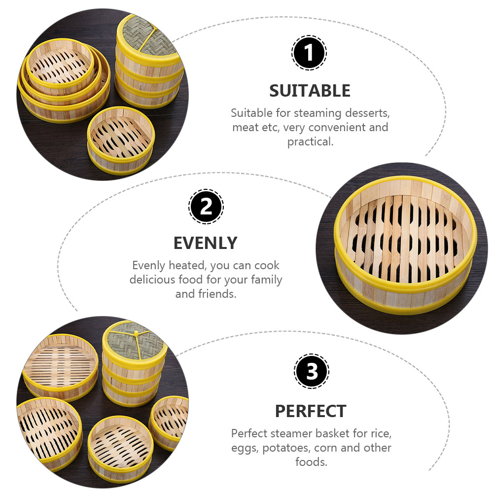 Bamboo Food Steamer Basket 2 P - Steamer Bamboo Set recension och pris