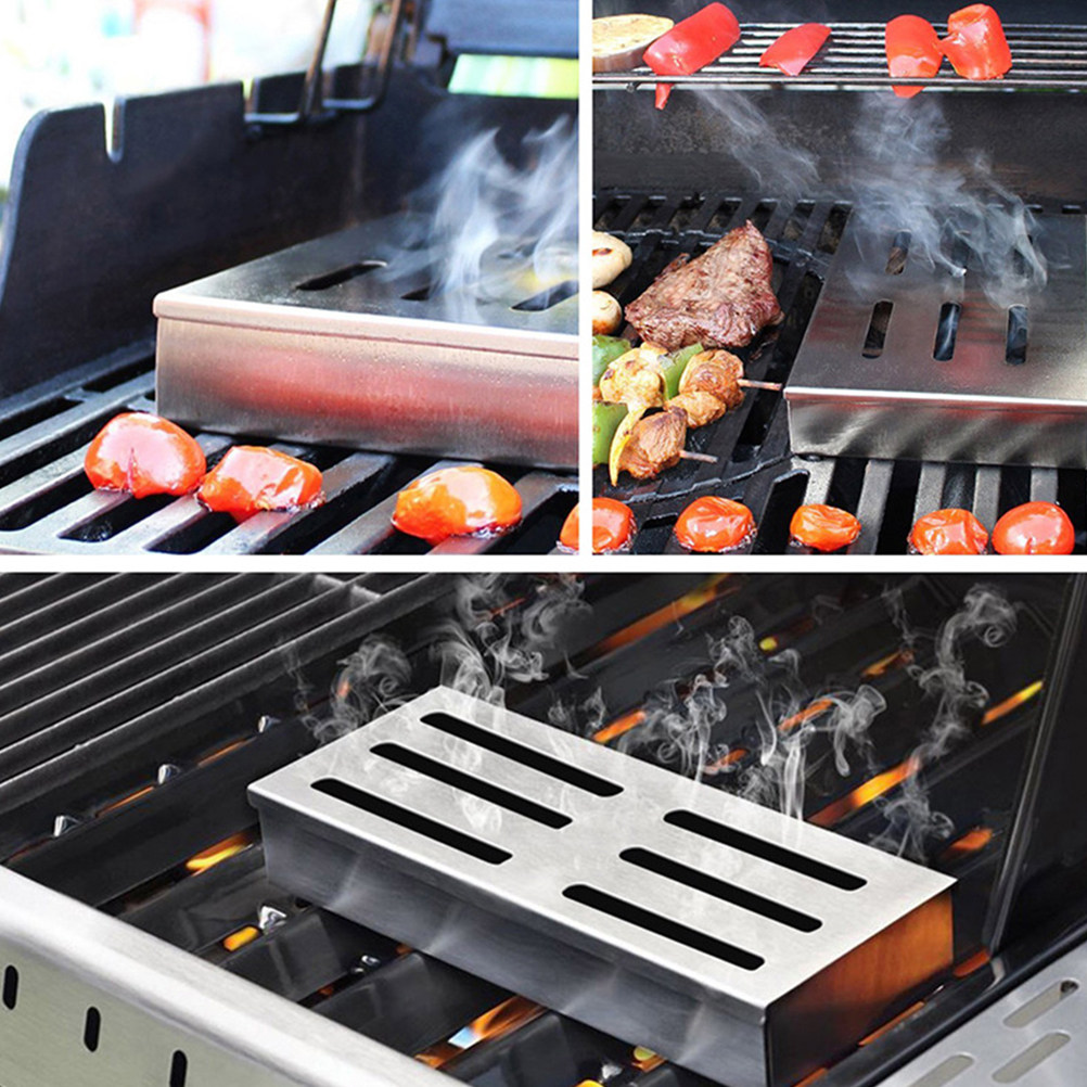 Stainless Steel BBQ Smoker Box - Smoker Box Wood Chip recension och pris