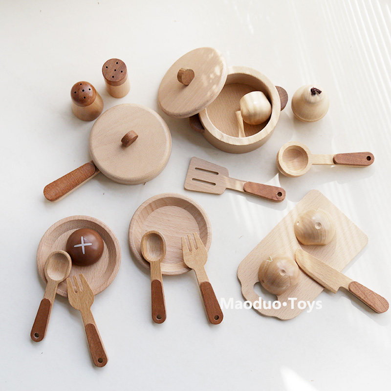 Maoduo Toys Beech Wooden Kids  - Home Cooking Utensils recension och pris