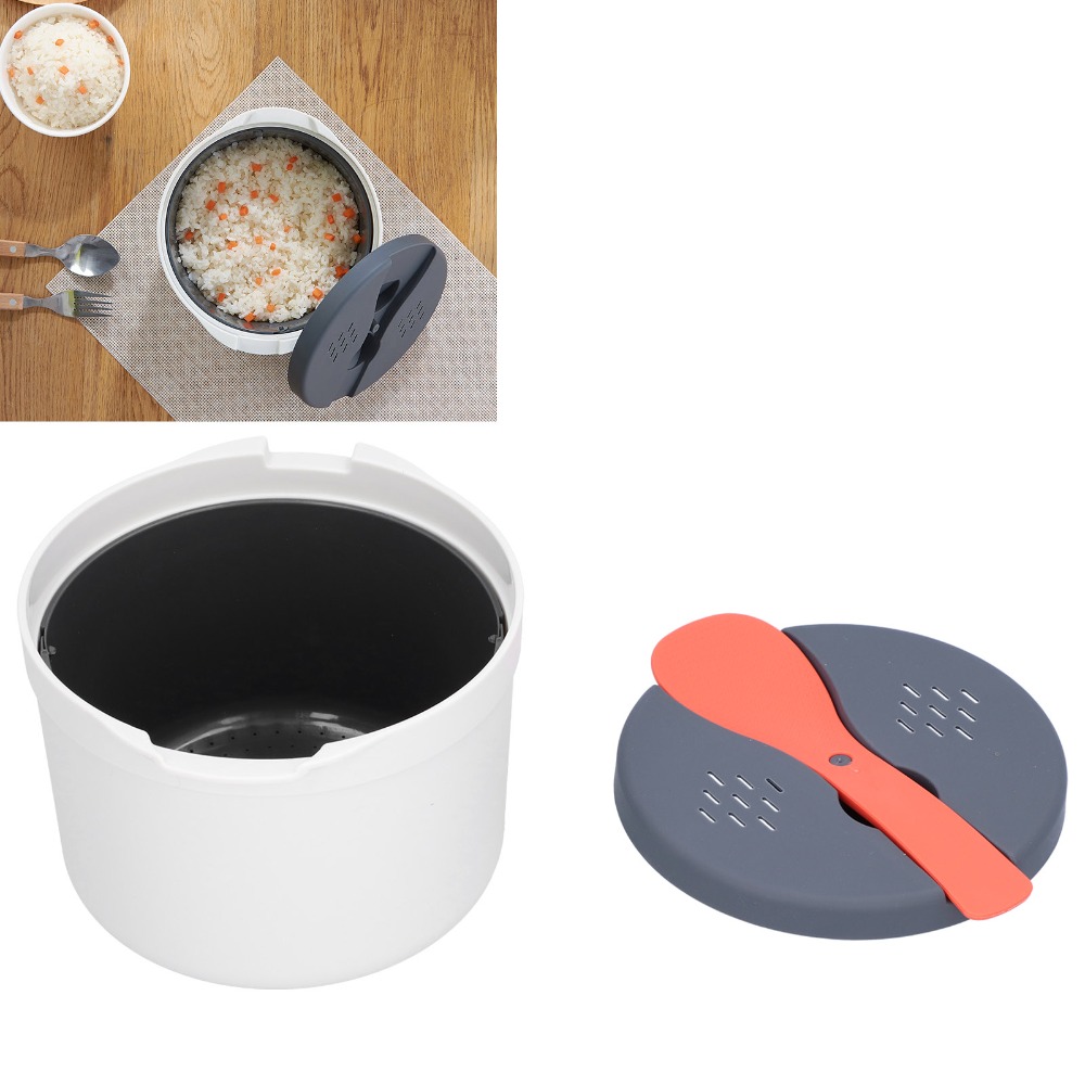 Thick 2L Microwave Rice Cooker - Steamer Bamboo Set recension och pris