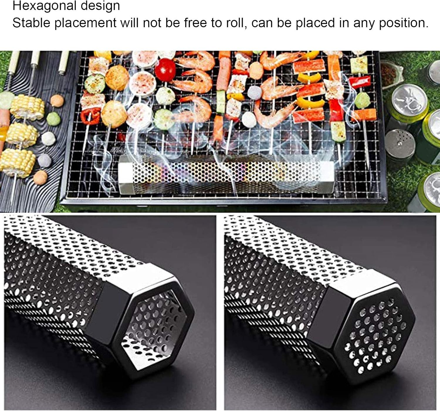 6/12 Inch Stainless Steel BBQ  - Smoker Box Wood Chip recension och pris
