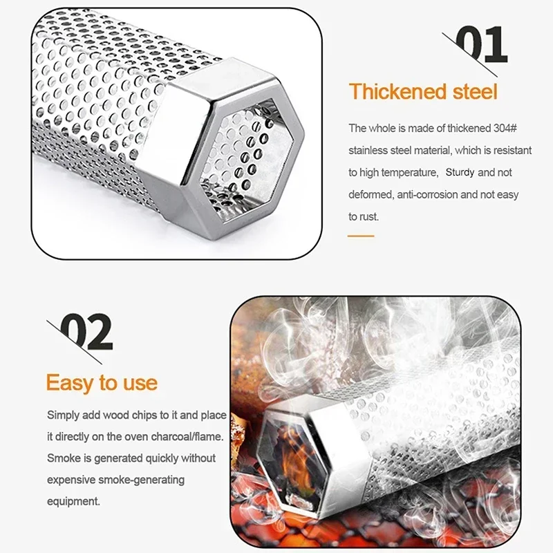 6/12 Inch Stainless Steel BBQ  - Smoker Box Wood Chip recension och pris