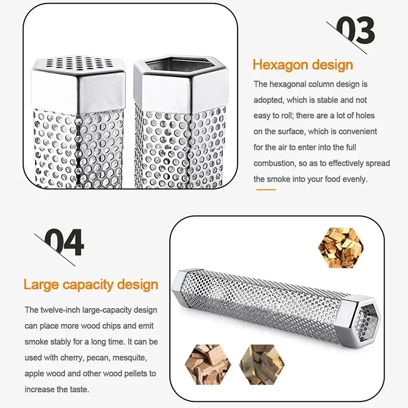 6/12 Inch Stainless Steel BBQ  - Smoker Box Wood Chip recension och pris