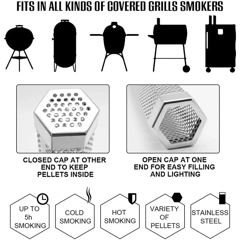 6/12 Inch Stainless Steel BBQ  - Smoker Box Wood Chip recension och pris