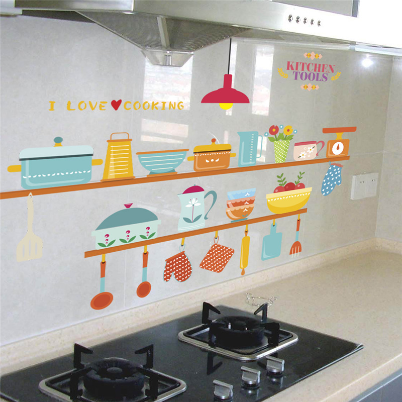 Kitchen Tools Pattern Wall Sti - Home Cooking Quotes recension och pris